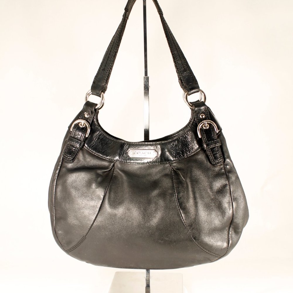 COACH Soho Leather Shoulder Bag Black Silver Hardware E1293-F19453